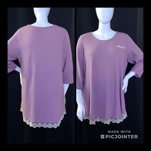 LOGO waffle knit tunic